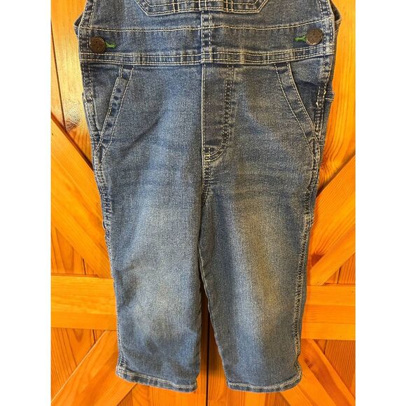 VINTAGE OshKosh B'Gosh Boys Denim Vestbak Overalls Medium Wash Size 2T (5310) - Picture 3 of 7